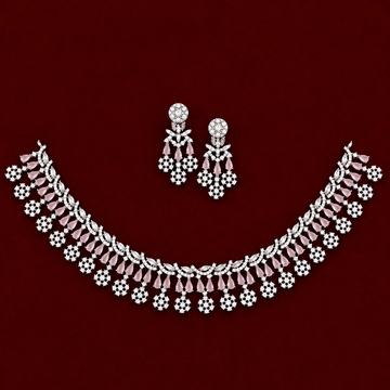 Pink Pastel Flora Zircon Neckpiece