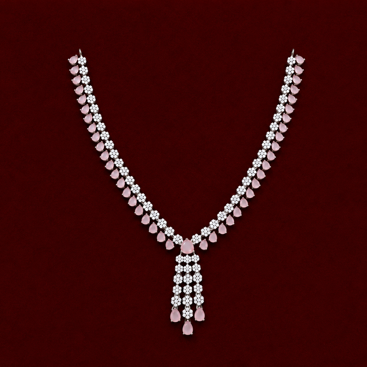 Premium Pastel Pink Zircon Necklace