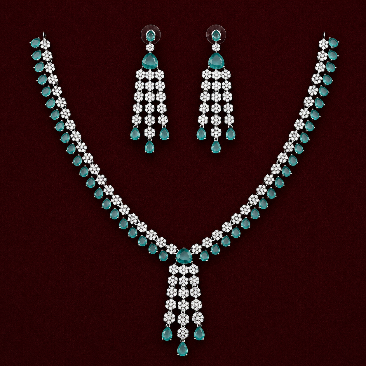 Premium Pastel Green Zircon Necklace