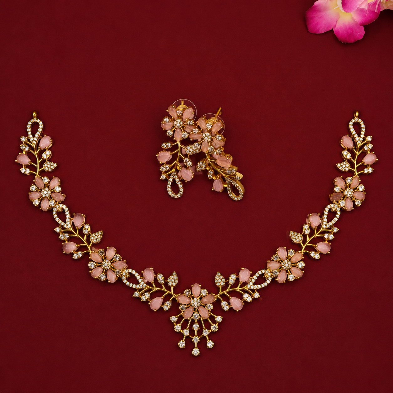 Blush Floral Vine Necklace