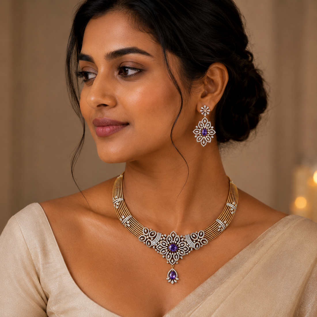 Royal Amethyst Hasli Necklace