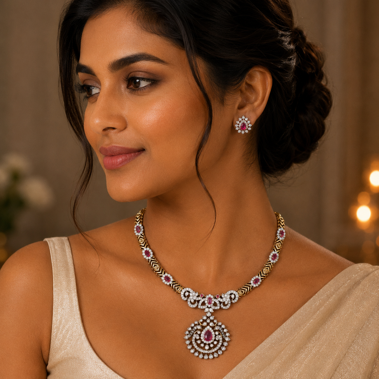 Ruby Cascade Necklace