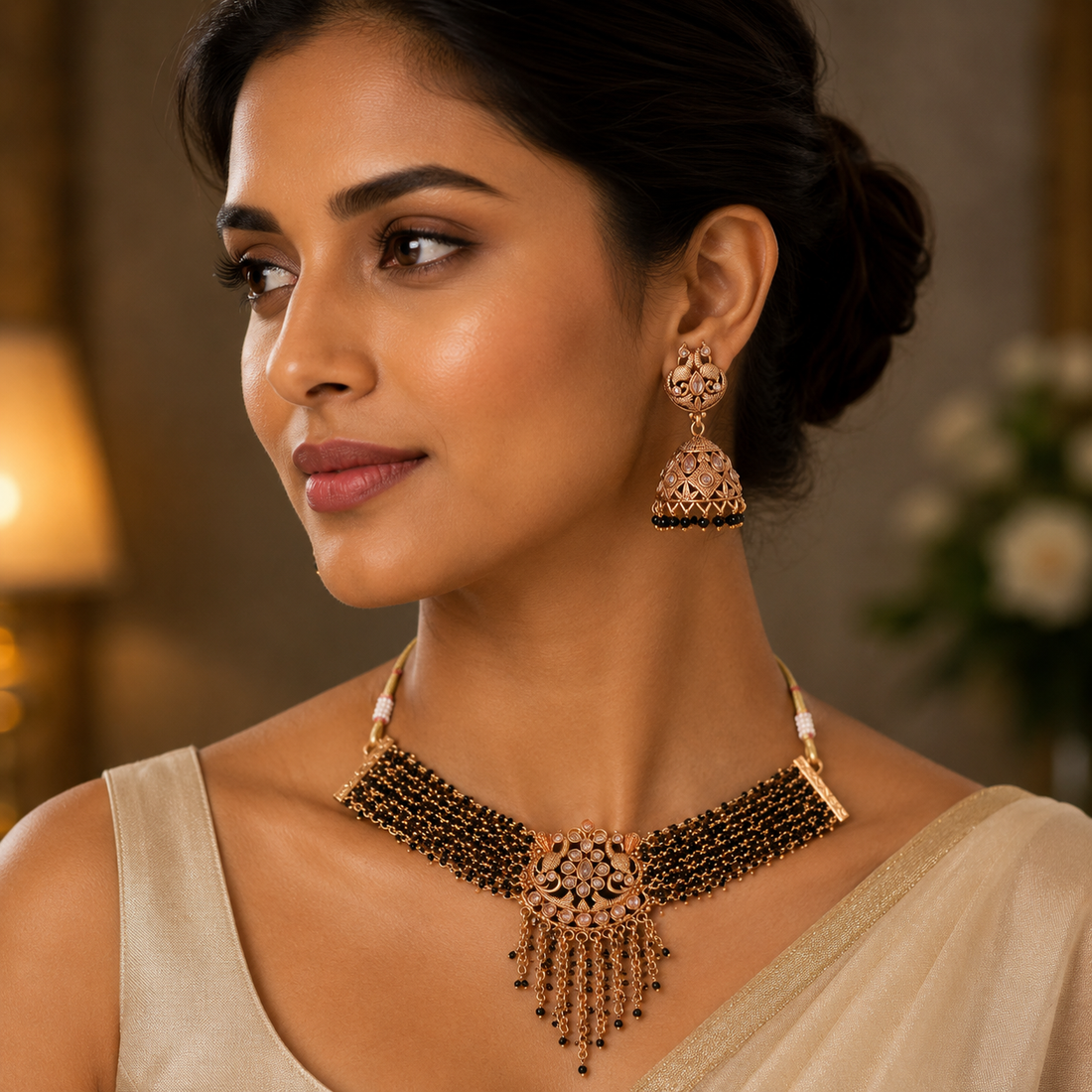 Peacock Tassel Choker Set
