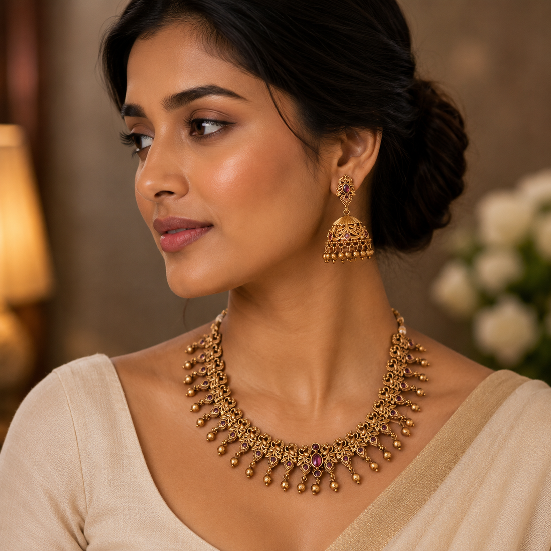 Ruby Drape Neckpiece
