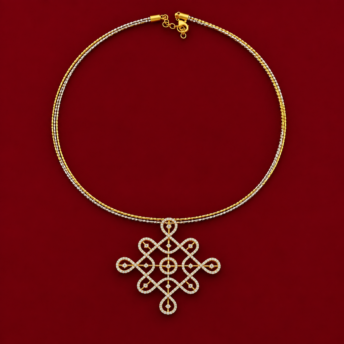 Infinity Knot CZ Pendant Set