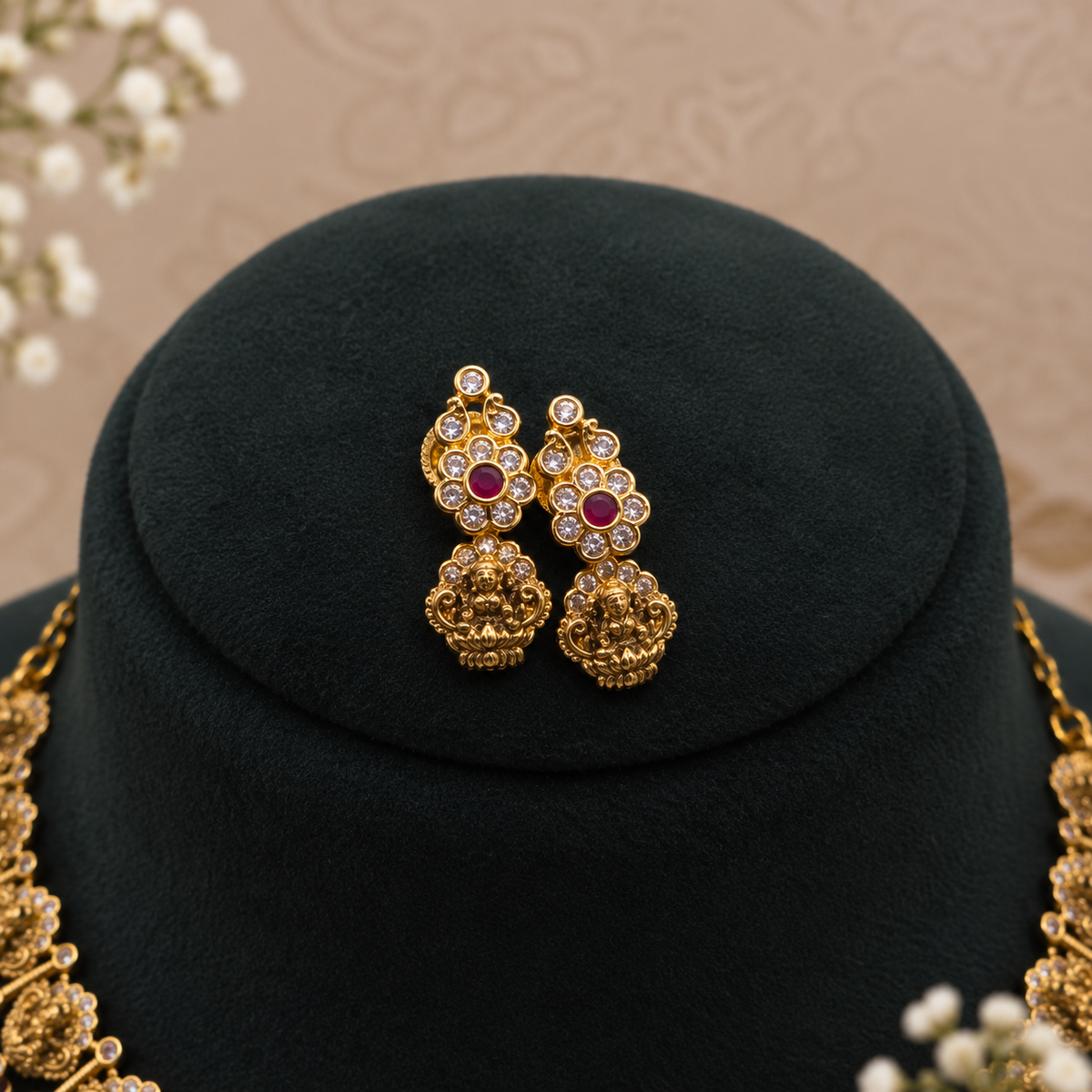 Temple Floral Necklace Set