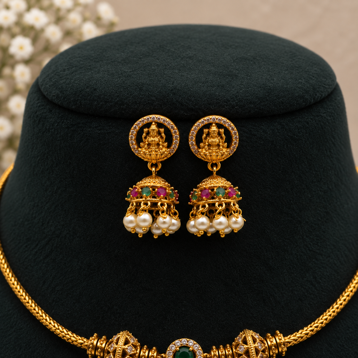Lakshmi Pendant Necklace Set