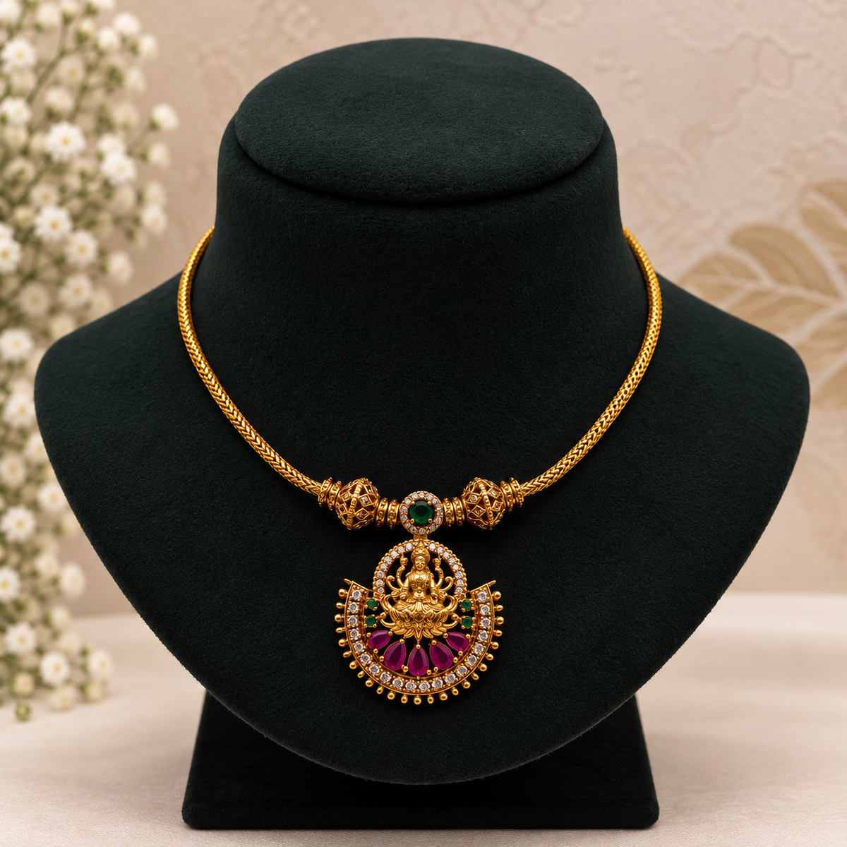 Lakshmi Pendant Necklace Set