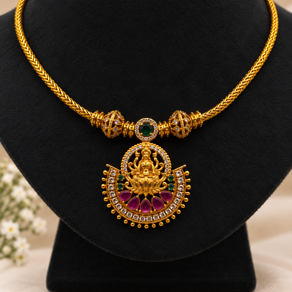 Lakshmi Pendant Necklace Set