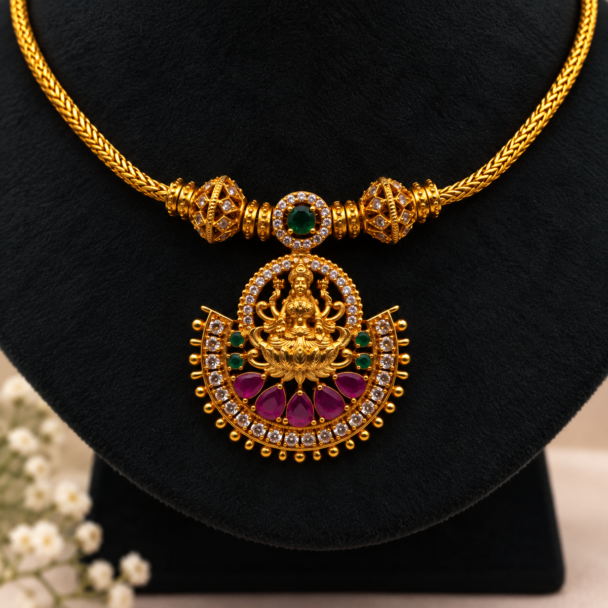 Lakshmi Pendant Necklace Set