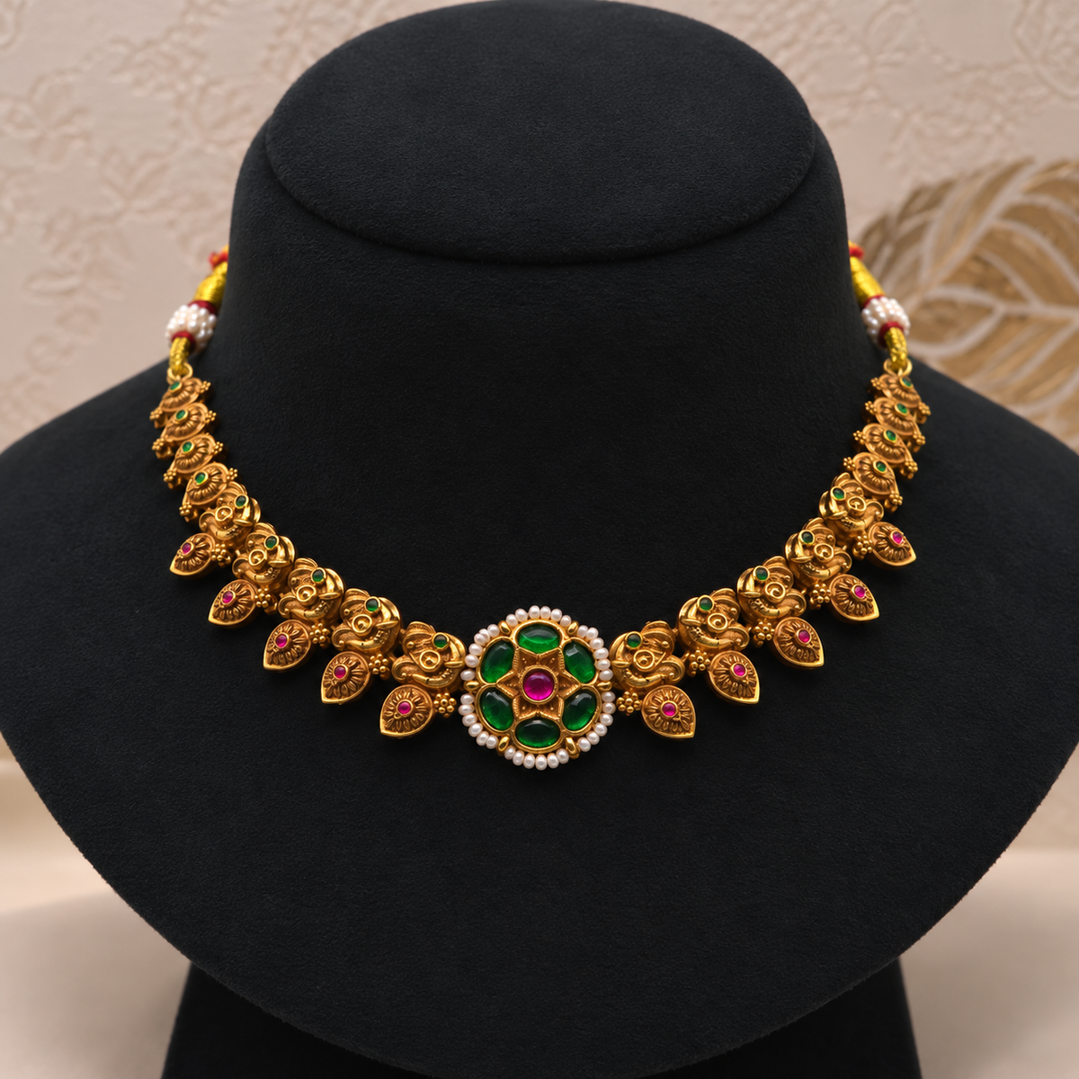 Green Floral Temple Set