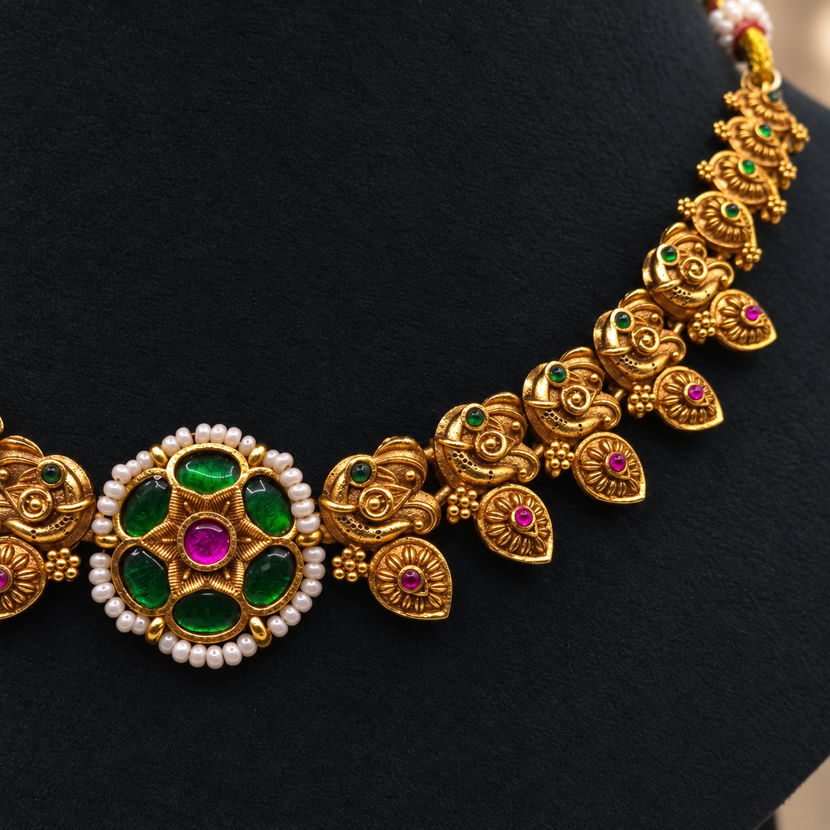 Green Floral Temple Set