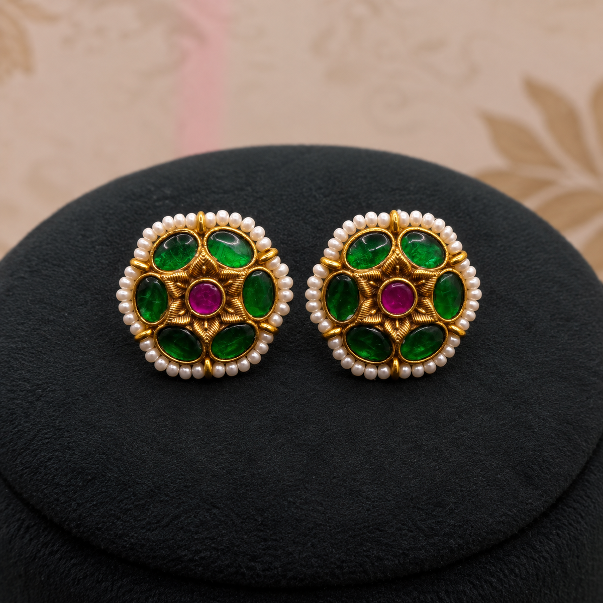 Green Floral Temple Set