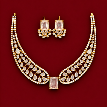 White CZ Choker Necklace Set