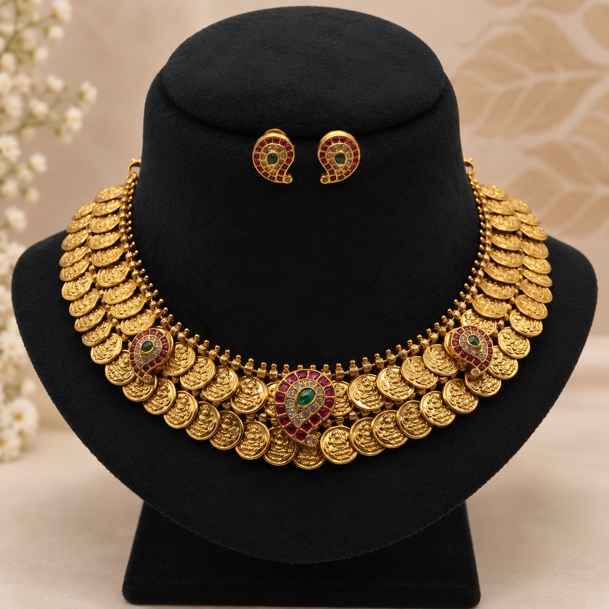 Antique Coin Lakshmi Necklace Set