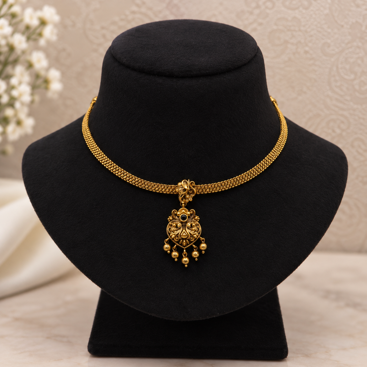 Antique Gold Paisley Choker Set