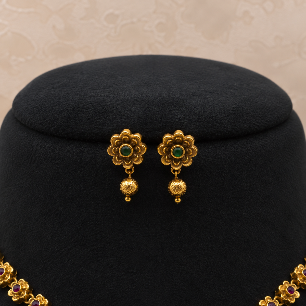 Antique Lakshmi Floral Necklace Set
