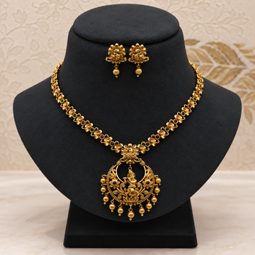 Antique Krishna Floral Necklace Set