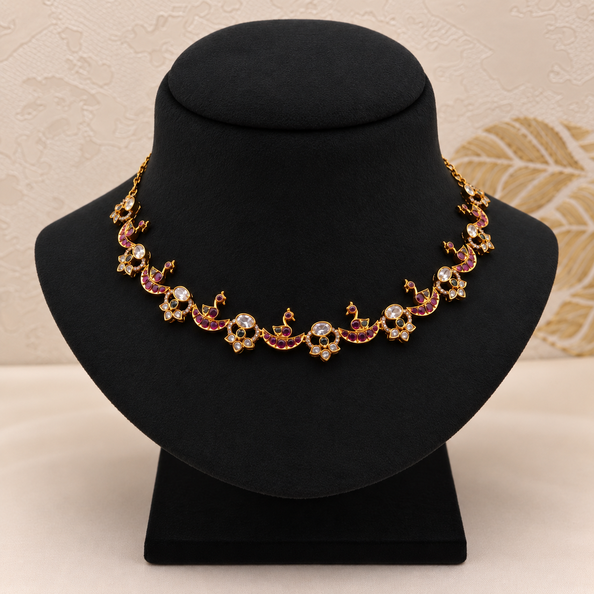 Peacock Floral Necklace Set