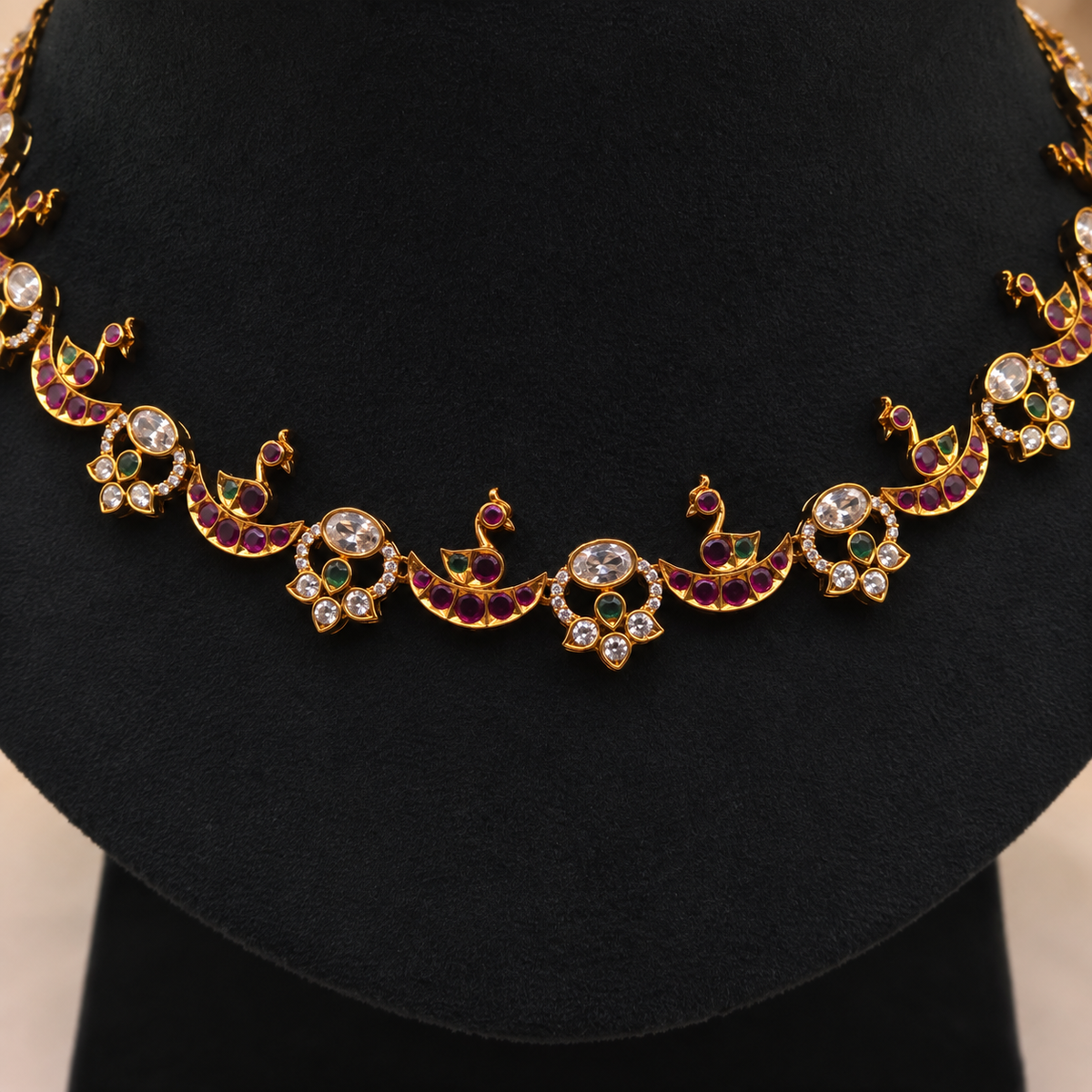 Peacock Floral Necklace Set