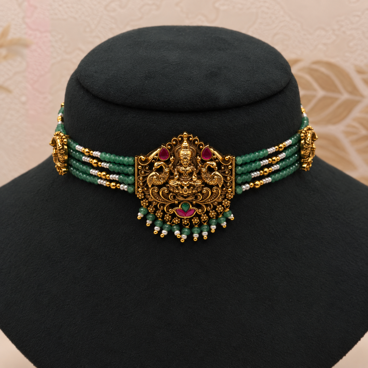 Lakshmi Green Pearl Choker