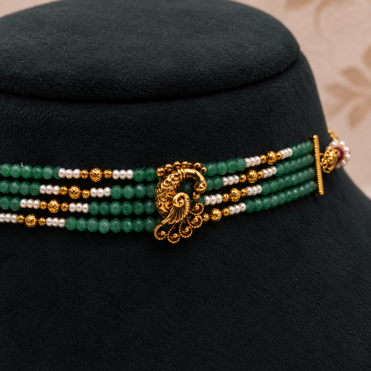 Lakshmi Green Pearl Choker
