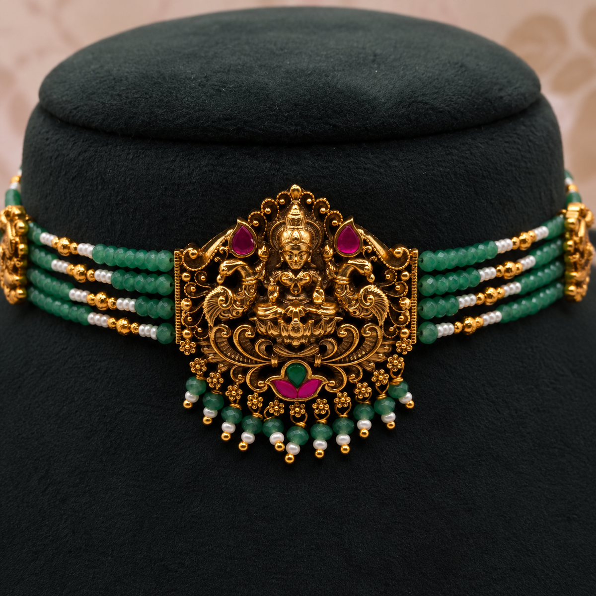 Lakshmi Green Pearl Choker