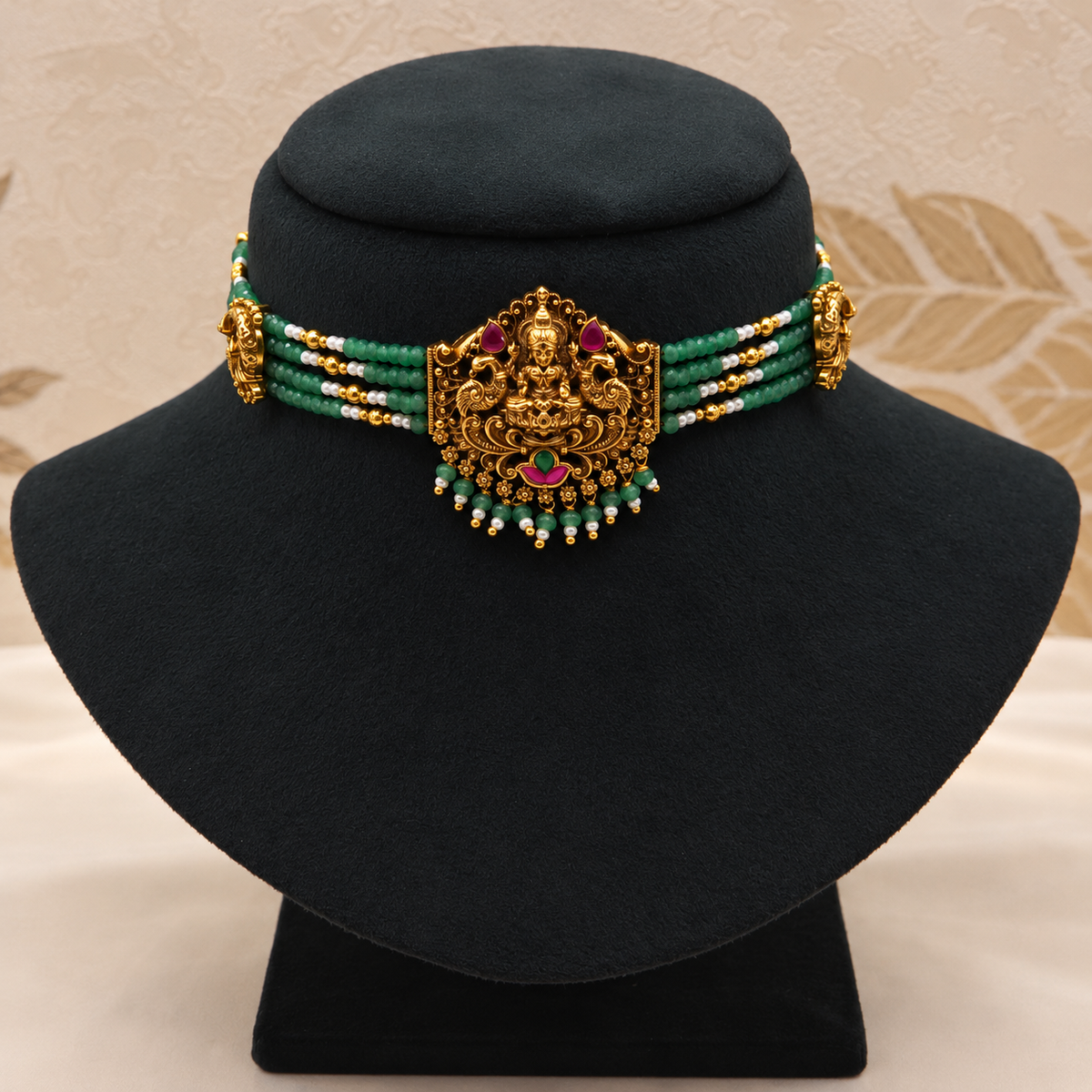 Lakshmi Green Pearl Choker