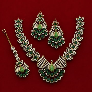 Peacock Green CZ Jewellery Set