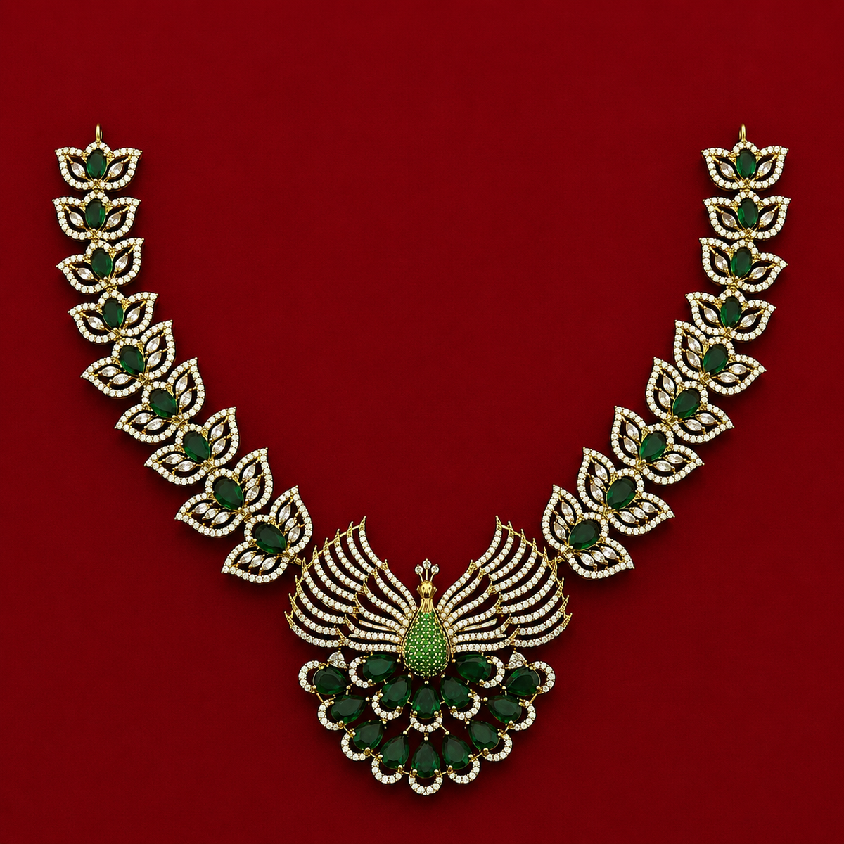 Peacock Green CZ Jewellery Set