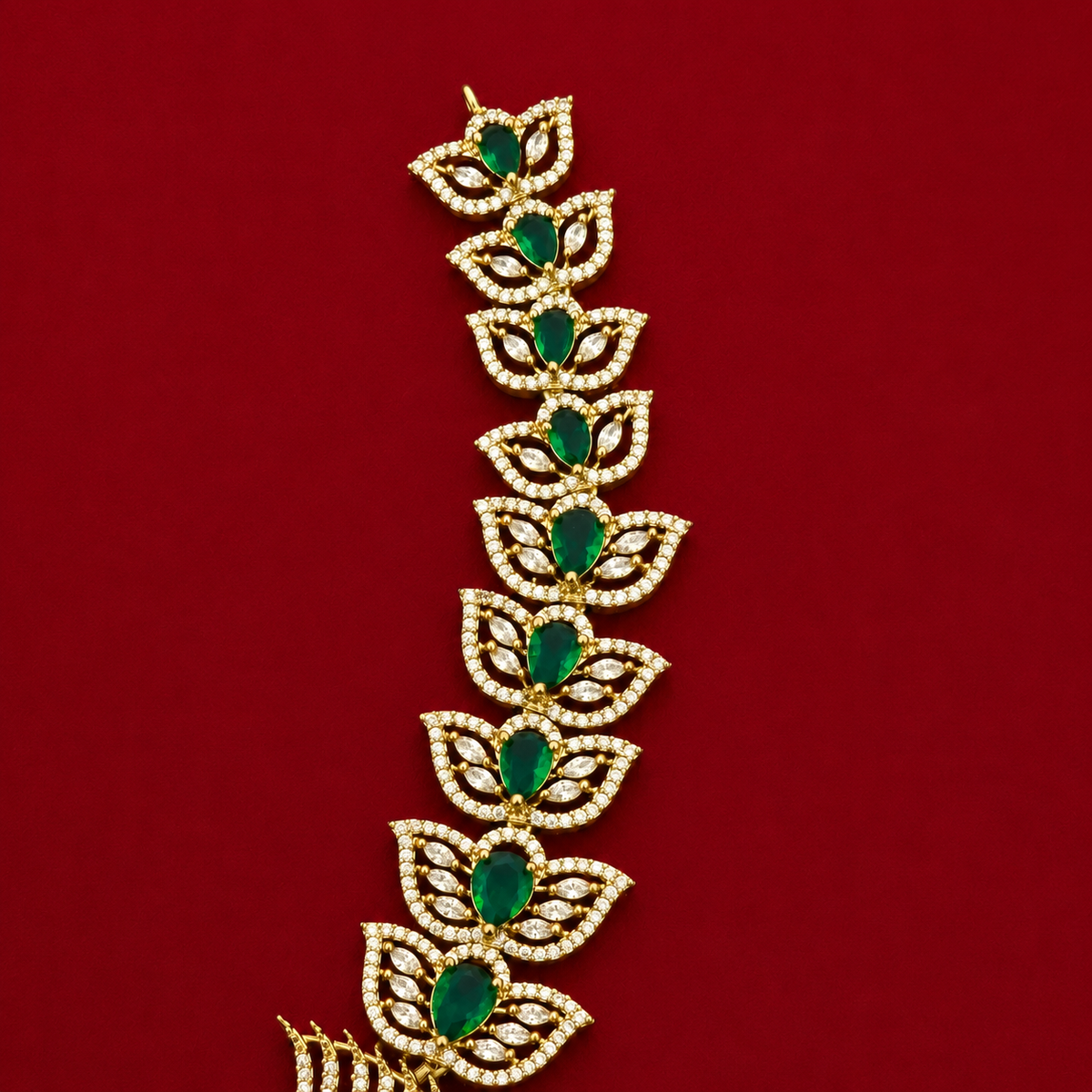 Peacock Green CZ Jewellery Set