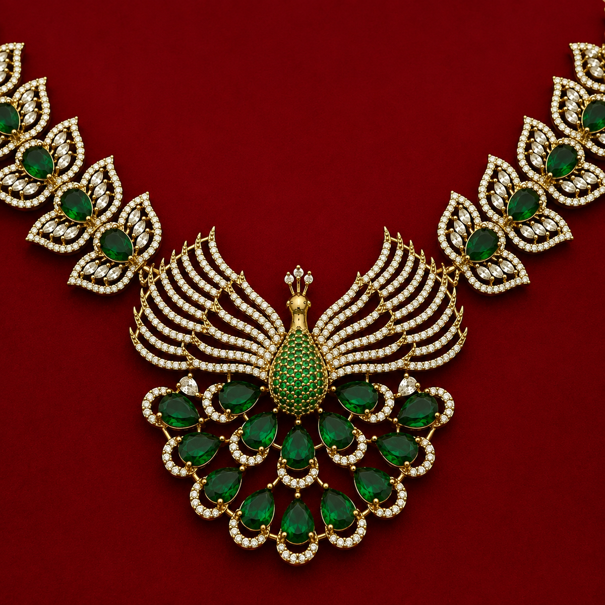 Peacock Green CZ Jewellery Set