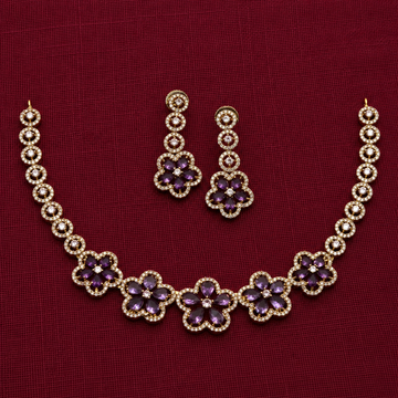 Amethyst Floral Fusion AD Necklace