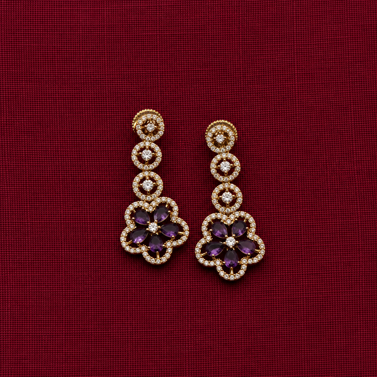 Amethyst Floral Fusion AD Necklace