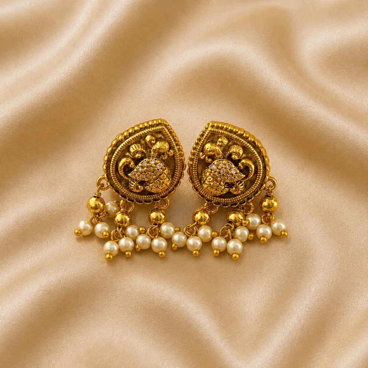Antique Peacock Temple Set