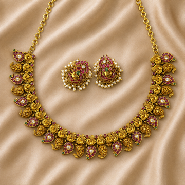 Ruby Peacock Antique Necklace Set