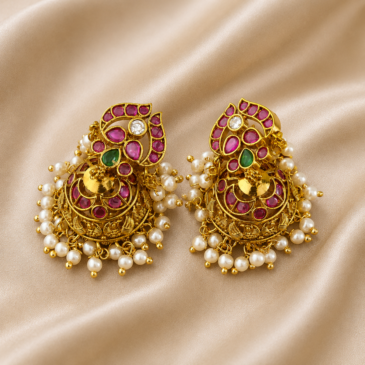 Ruby Peacock Antique Necklace Set