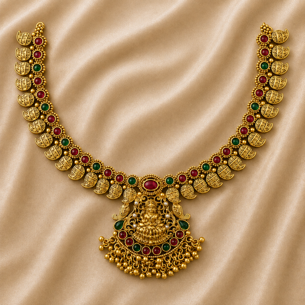 Lakshmi Antique Coin Temple Necklace Set