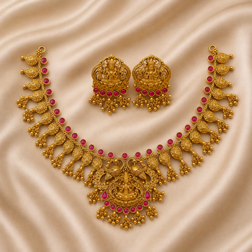 Lakshmi Ruby Paisley Necklace Set