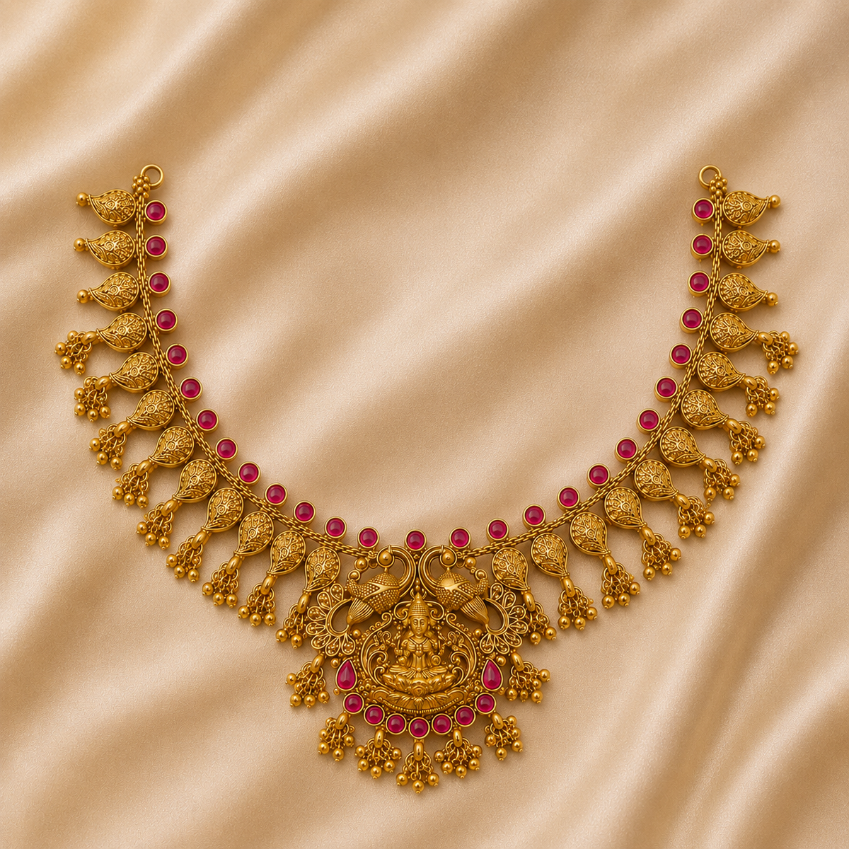 Lakshmi Ruby Paisley Necklace Set