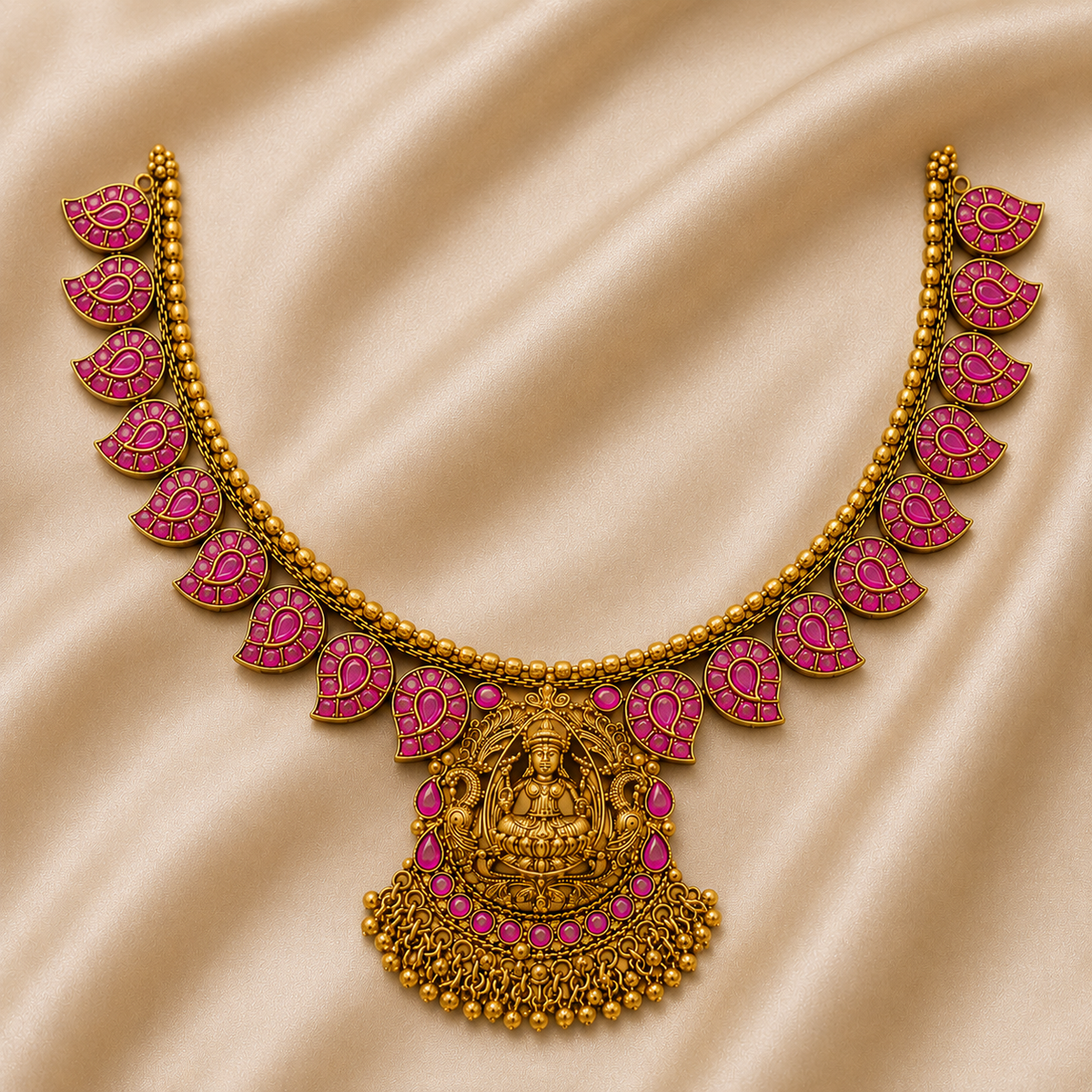 Lakshmi Ruby Antique Necklace Set