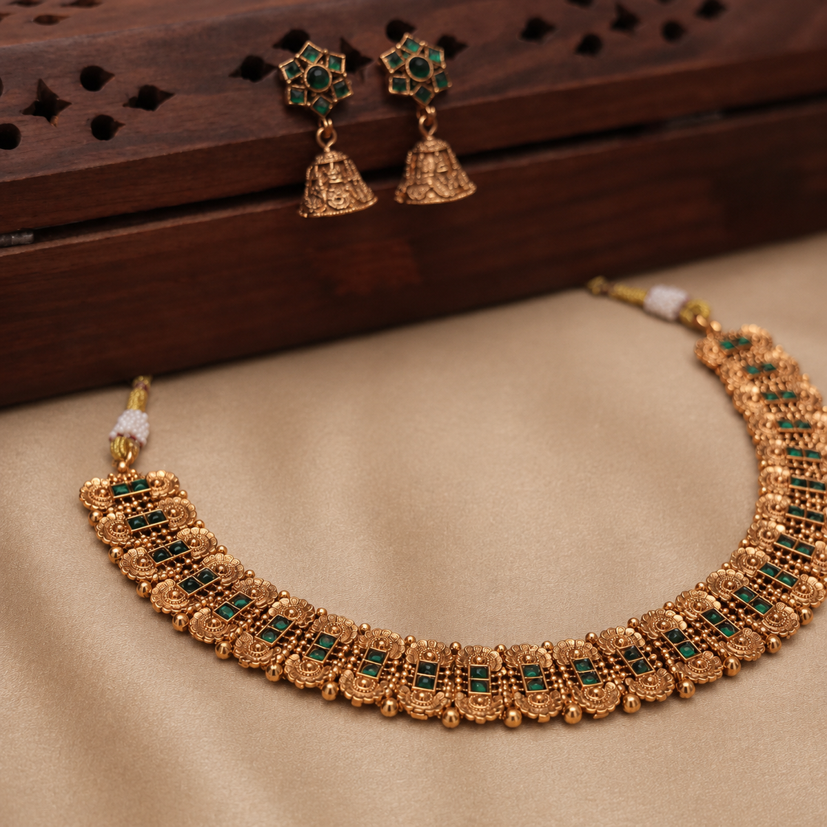 Emerald Floral Necklace