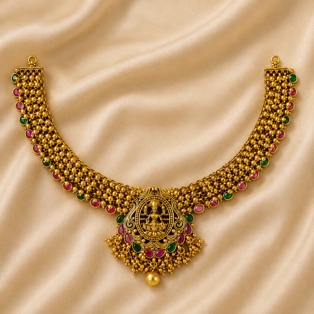 Lakshmi Antique Beaded Temple Choker Set