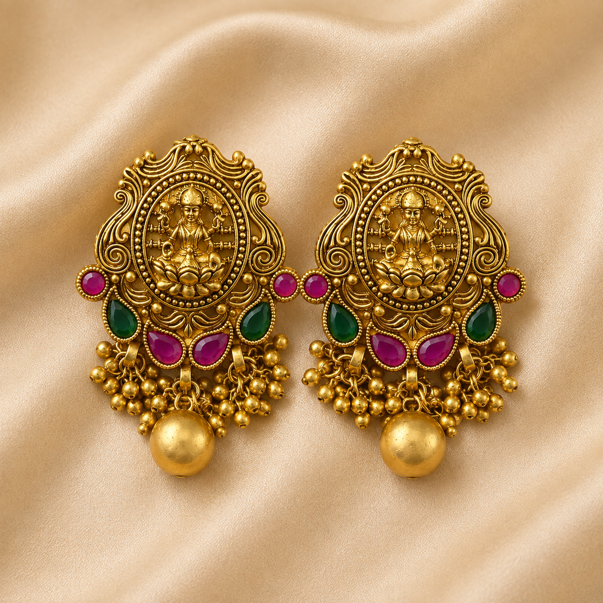 Lakshmi Antique Beaded Temple Choker Set
