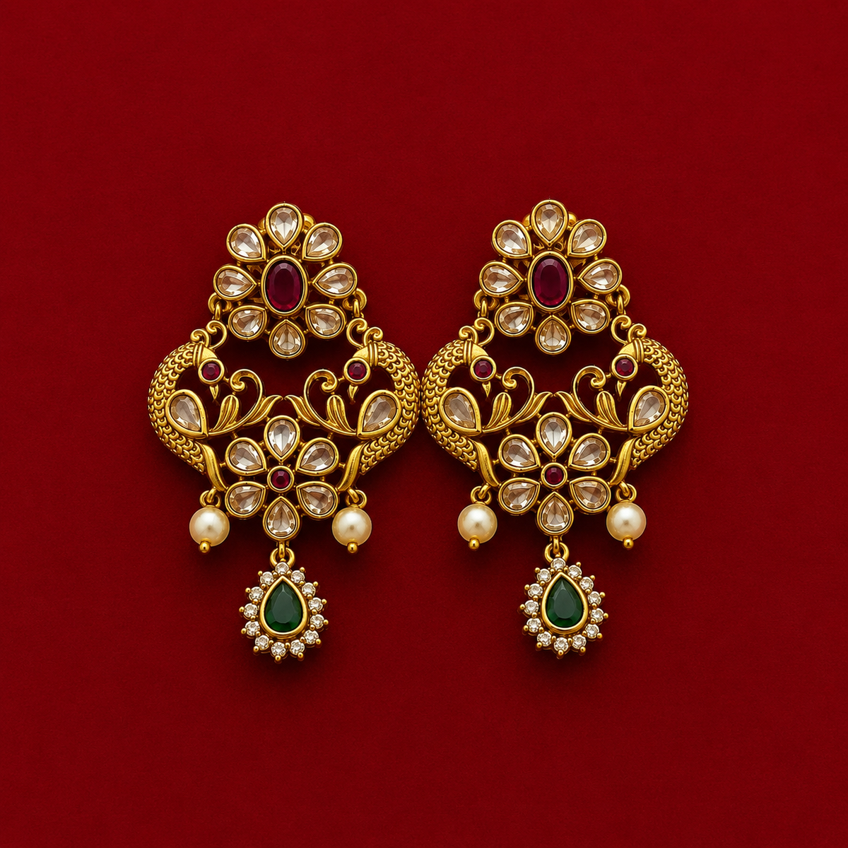 Antique Floral Kundan Bridal Choker Set