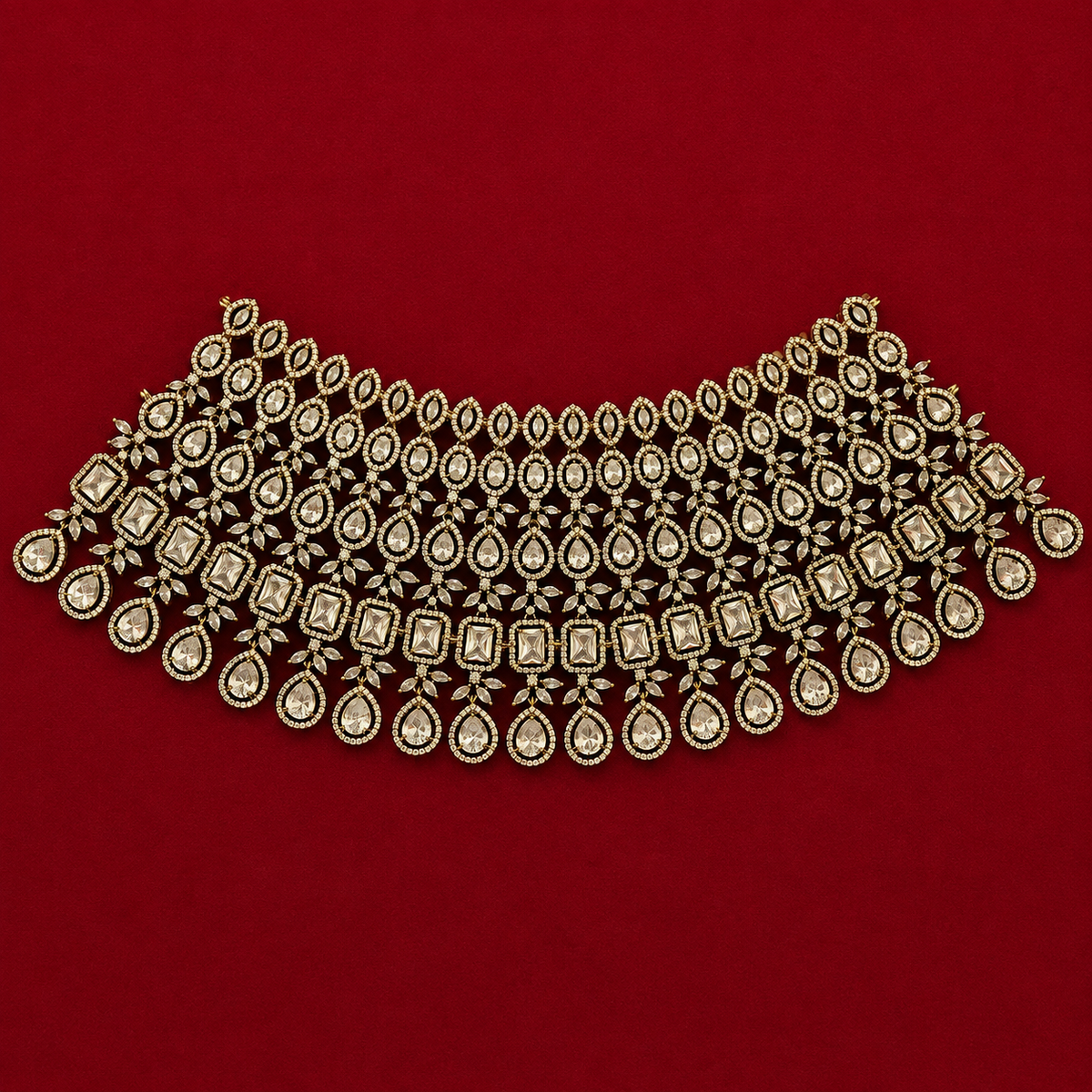 Royal CZ Bridal Choker Necklace Set
