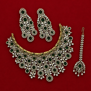 Grandeur Premium Emerald CZ Choker Set