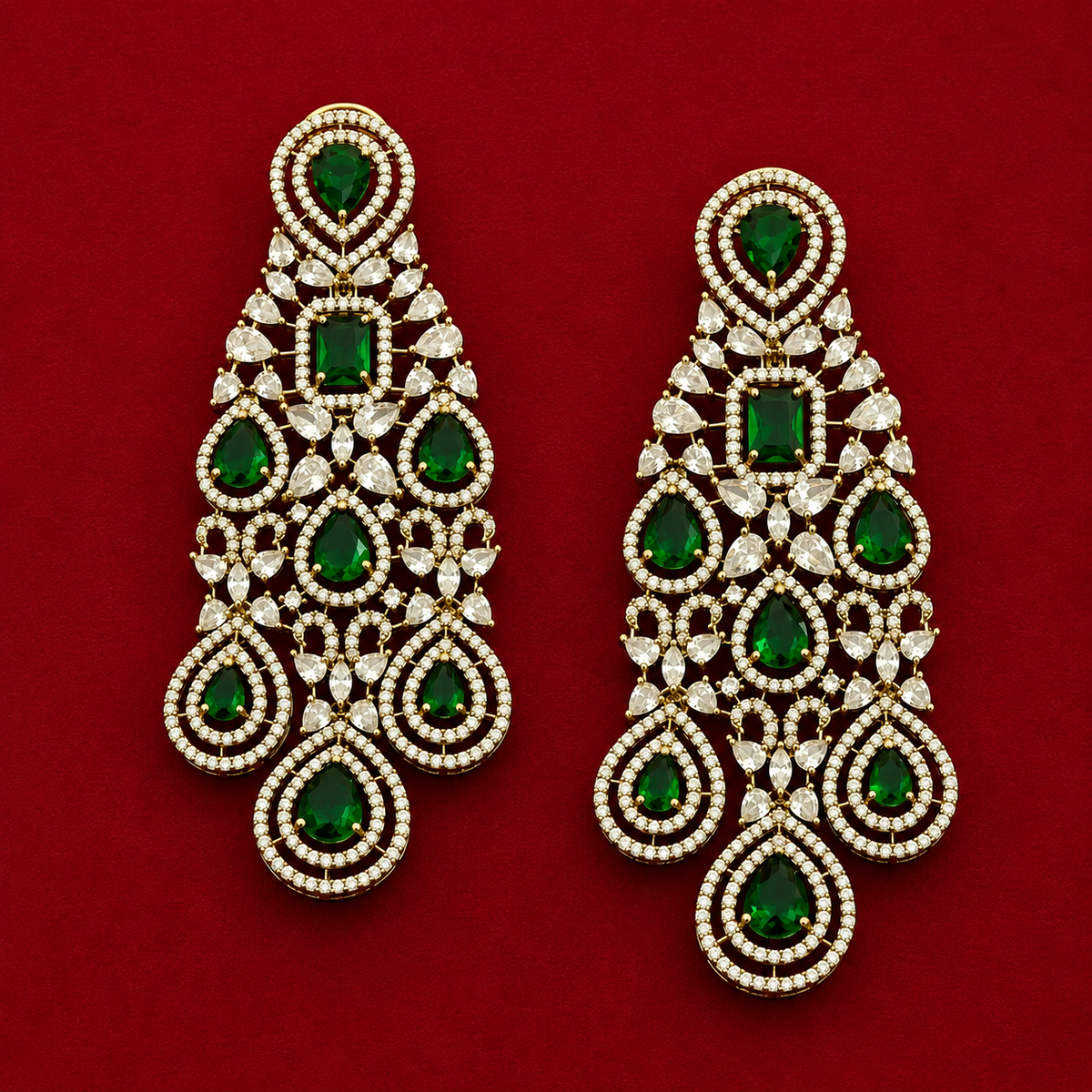 Grandeur Premium Emerald CZ Choker Set