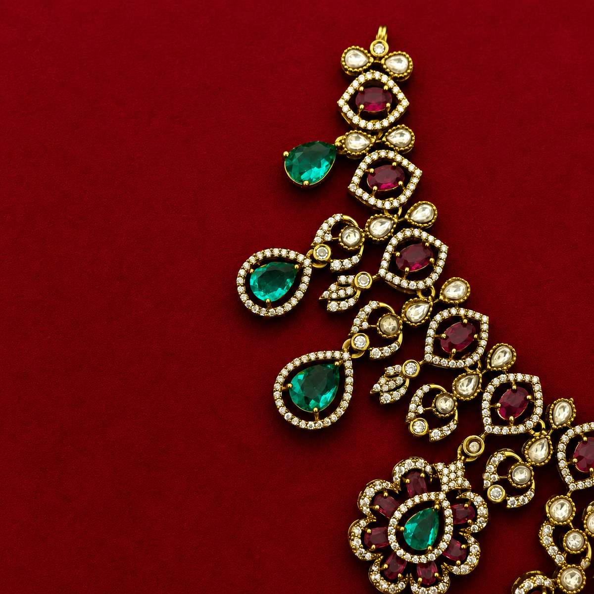 Victorian Floral CZ Necklace Set