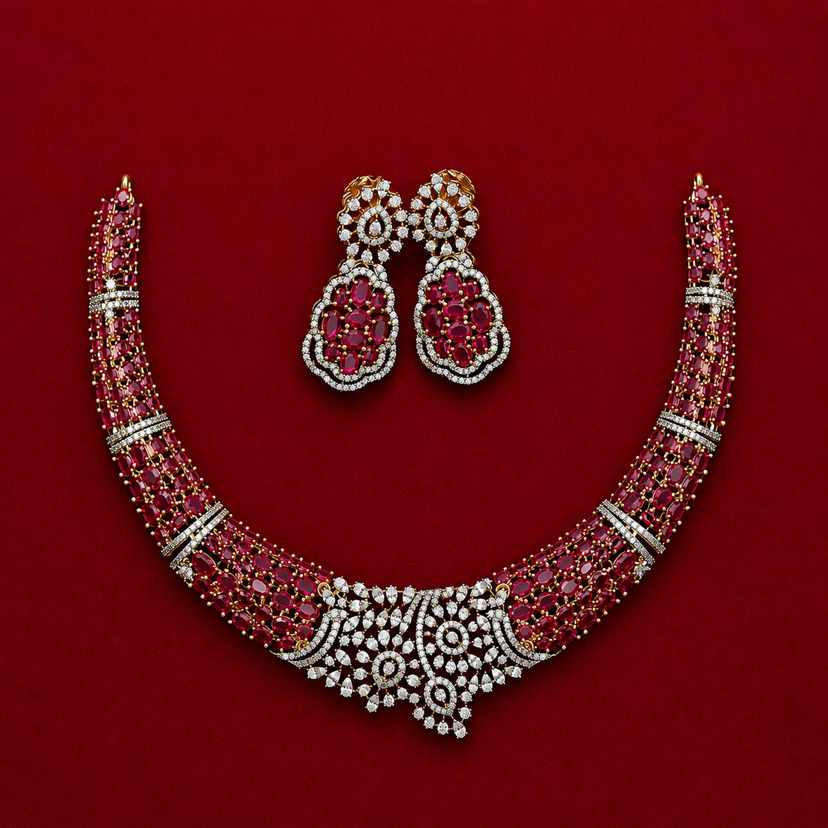 Royal Ruby Crown Hasli Necklace